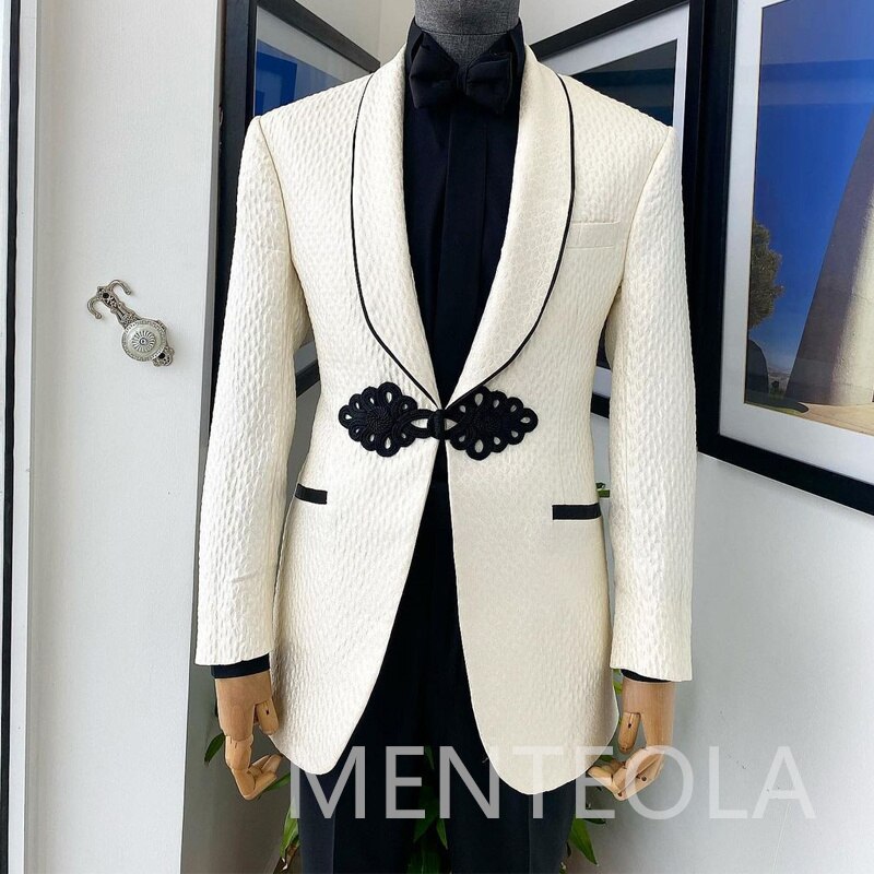 2 Piece Formal Wedding Tuxedo with Buttons Shawl Lapel Custom Slim Fit Groom Men Suits Male Fashion Jacket Pants 2023