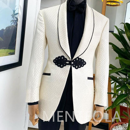 2 Piece Formal Wedding Tuxedo with Buttons Shawl Lapel Custom Slim Fit Groom Men Suits Male Fashion Jacket Pants 2023