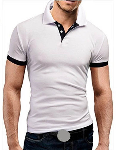 Summer Men's T-shirt Polo Shirt White Shirt Cotton Men's T-shirt