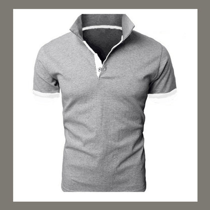 Summer Men's T-shirt Polo Shirt White Shirt Cotton Men's T-shirt