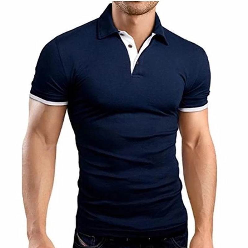 Summer Men's T-shirt Polo Shirt White Shirt Cotton Men's T-shirt