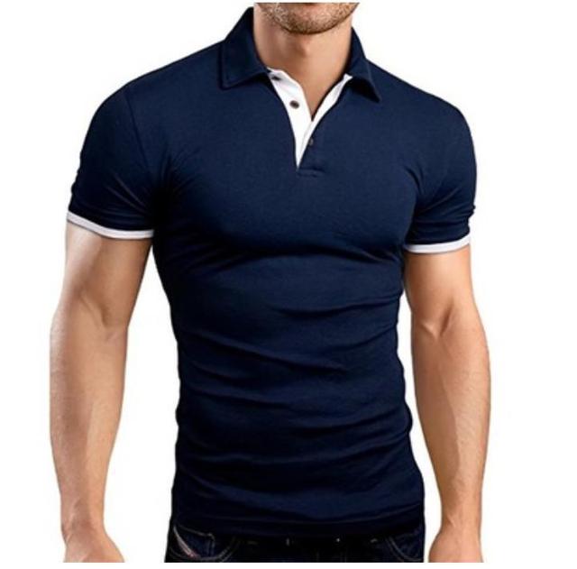 Summer Men's T-shirt Polo Shirt White Shirt Cotton Men's T-shirt