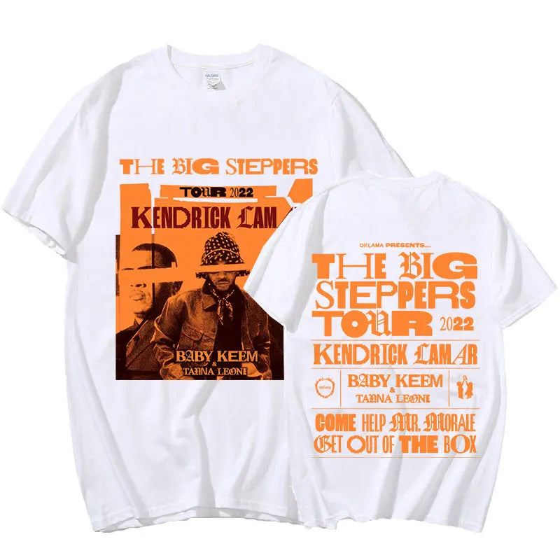 Rapper Kendrick Lamar T-shirts Music Album Mr Morale & The Big Steppers 2022 Tour Double Sided Print T Shirt Hip Hop Streetwear