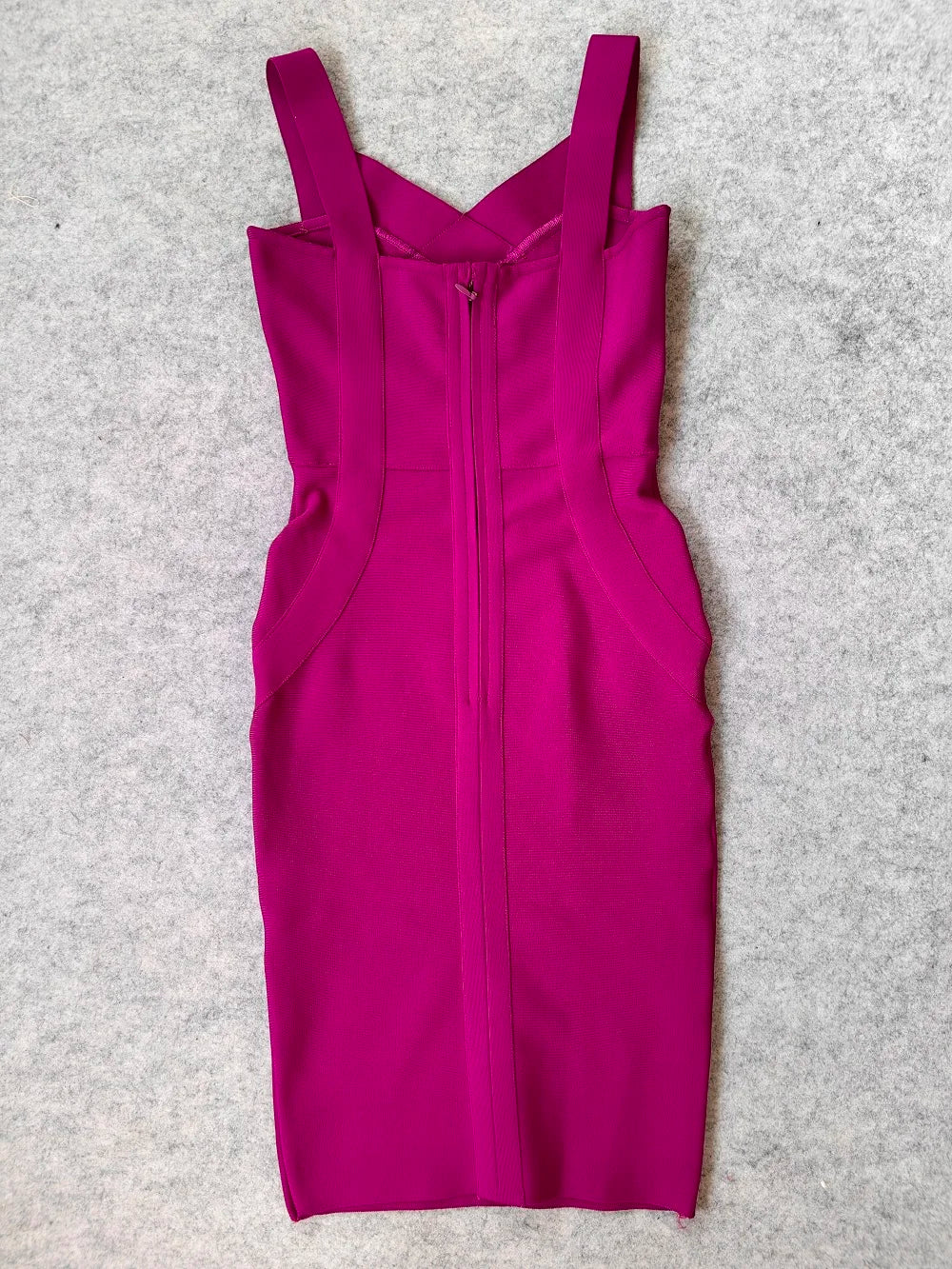 BEAUKEY Quality Fuchsia Women Bandage Party Birthdays Dress XL Vintage Elegant Tight Dress Bodycon Sweet Girl Evening Vestido