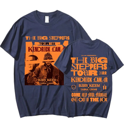 Rapper Kendrick Lamar T-shirts Music Album Mr Morale & The Big Steppers 2022 Tour Double Sided Print T Shirt Hip Hop Streetwear