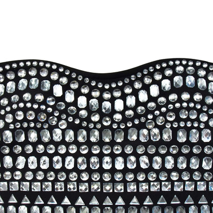 Rhinestone Black Mini Dress Lady Sexy Party Bodycon Evening Dresses Women Summer Elegant Luxury Birthday Short Club Wear Dresses