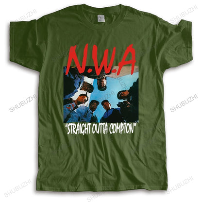 Mens fashion tshirt loose summer streetwear tee tops Nwa Straight Out Compton Bigger Size Homme print Teeshirt Short Sleeve