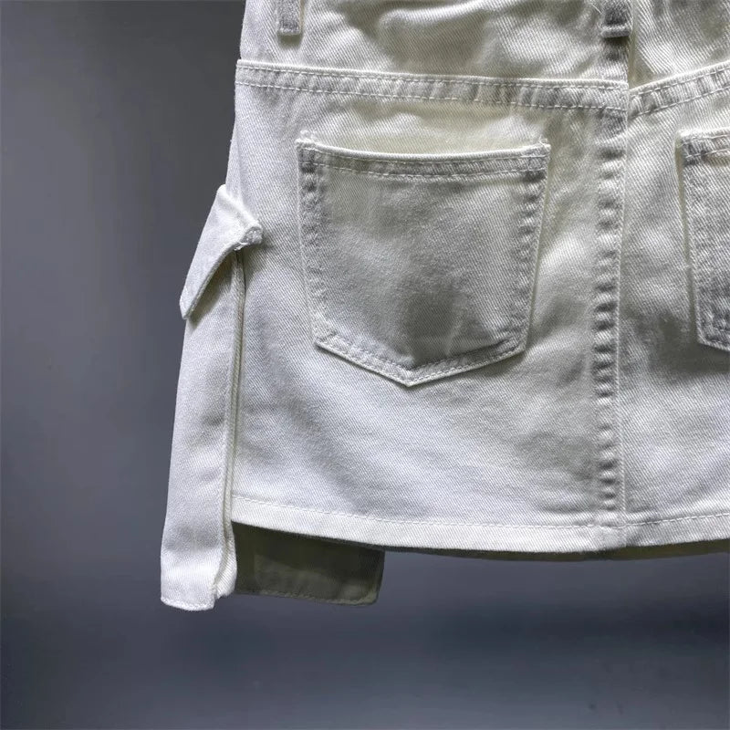 Irregular Pocket Cargo Denim Skirt Women Clothing Summer Fashion 2023 Sexy A-line Hip Skirts Female Bottoms Club Streetwear