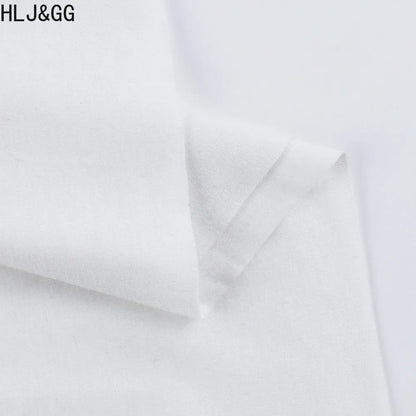 HLJ&GG Fashion Y2K Trend Streetwear Women Pattern Print Round Neck Sleeveless Slim Tops Summer New Female Matching Tshirts 2024