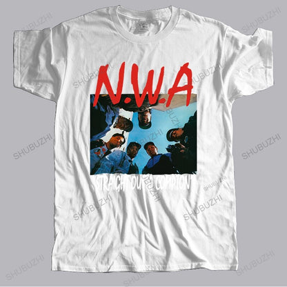 Mens fashion tshirt loose summer streetwear tee tops Nwa Straight Out Compton Bigger Size Homme print Teeshirt Short Sleeve