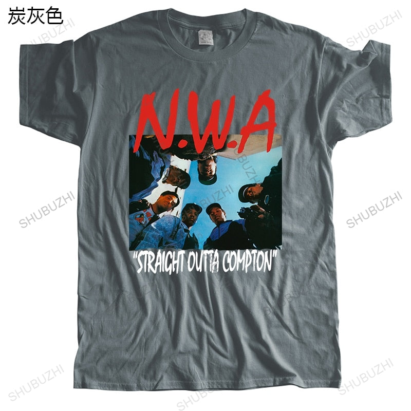 Mens fashion tshirt loose summer streetwear tee tops Nwa Straight Out Compton Bigger Size Homme print Teeshirt Short Sleeve