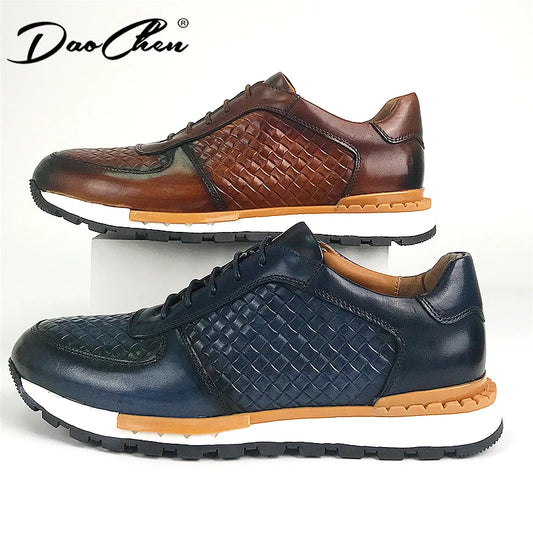 Classic Brand Designer Business Casual Sneaker Shoes for Men Genuine Leather Lace-up Basic Outdoor Footwear Daily Flat Oxfords