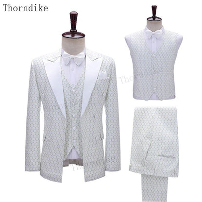 Thorndike 2020 New Fashion Party Costumes Mens Wedding Jacket Singer 3-Piece Suit Blazer Hombre Male Evening Masculin