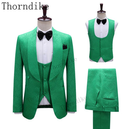 Thorndike 2020 New Fashion Party Costumes Mens Wedding Jacket Singer 3-Piece Suit Blazer Hombre Male Evening Masculin