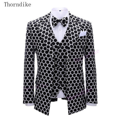 Thorndike 2020 New Fashion Party Costumes Mens Wedding Jacket Singer 3-Piece Suit Blazer Hombre Male Evening Masculin