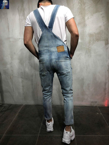 Fashion Men's Suspenders Jeans Trend Trousers Sling Jeans Men's Fashion