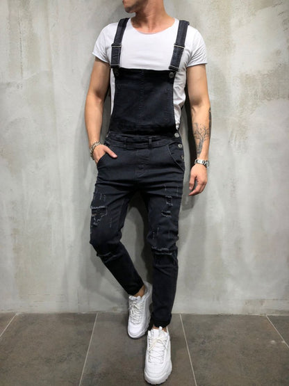 Fashion Men's Suspenders Jeans Trend Trousers Sling Jeans Men's Fashion