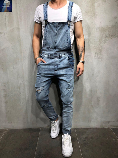 Fashion Men's Suspenders Jeans Trend Trousers Sling Jeans Men's Fashion