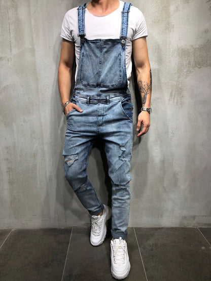 Fashion Men's Suspenders Jeans Trend Trousers Sling Jeans Men's Fashion