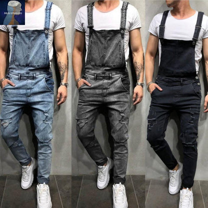 Fashion Men's Suspenders Jeans Trend Trousers Sling Jeans Men's Fashion