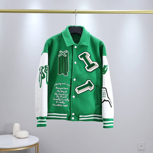 Men's Jacket Brand L Vintage Bomber Jacket Coats 1:1 Letter Embroidery Autumn Men Baseball Jackets Hip Hop Loose Varsity Jackets