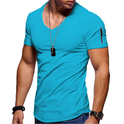 V-neck Fitness Bodybuilding T-shirt